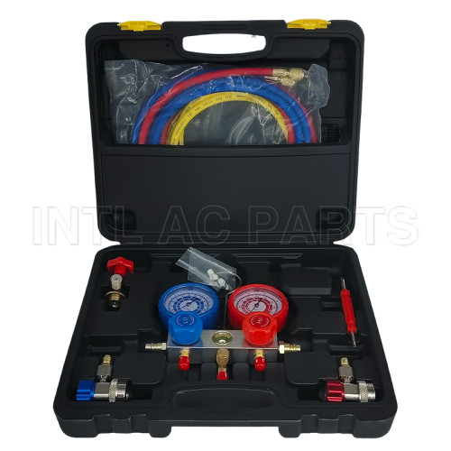 RC.500.298 1.8M  AUTO AIR CONDITIONER MANIFOLD GAUGE SET R134a 134a R12 R22 R404A