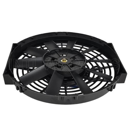 Auto Ac Cooling fan 10 inch 12V 80W squre frame with 10 straight blade
