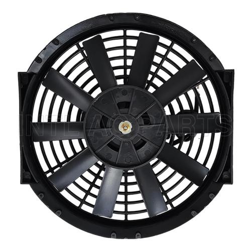 Auto Ac Cooling fan 10 inch 12V 80W squre frame with 10 straight blade