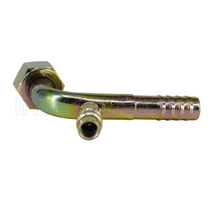 #10 90°O-RING car air conditioning hose barb fitting hose connector Iron joint with R134a high & low pressure valve