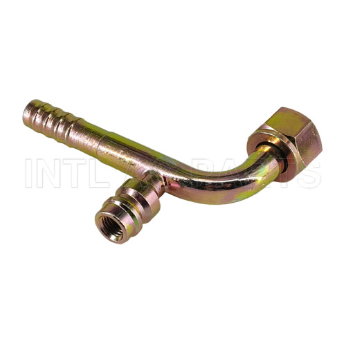 #8 90°O-Ring Hose Fitting Iron Joint With R134A High & Low Pressure Valve