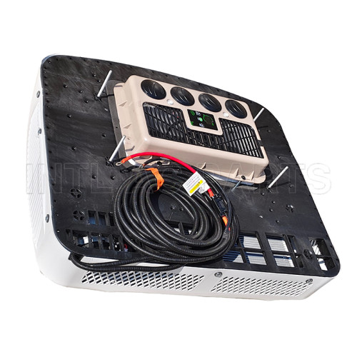 Top-mounted all-in-one car air conditioner electric truck heating and cooling car air conditioner Optimized version Smart battery 6 speeds WHITE 12V