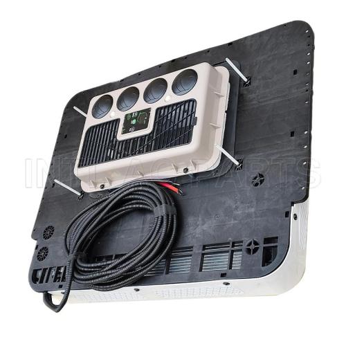 Top-mounted all-in-one car air conditioner electric truck heating and cooling car air conditioner New energy models Intelligent speed regulation white 12V