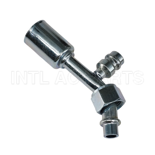 #8 45°O-RING(Iron joint with iron jacket R134a high & low pressure valve) auto air conditioning hose fitting