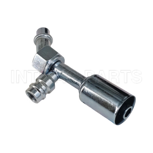 #8 45°O-RING(Iron joint with iron jacket R134a high & low pressure valve) auto air conditioning hose fitting