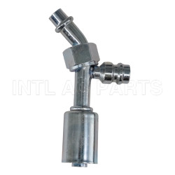 #8 45°O-RING(Iron joint with iron jacket R134a high & low pressure valve) auto air conditioning hose fitting