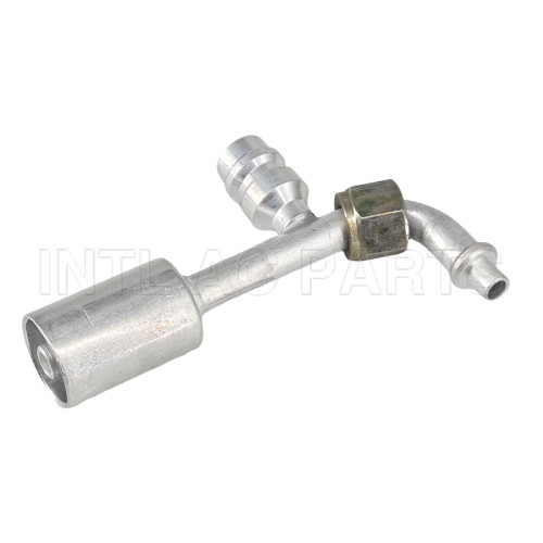 #5 90°O-Ring Hose Fitting Alumium  joint with Alumium  jacket R134a high & low pressure valve