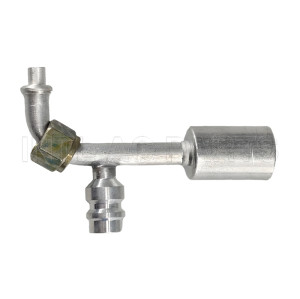 #5 90°O-Ring Hose Fitting Alumium  joint with Alumium  jacket R134a high & low pressure valve