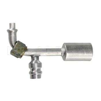 #5 90°O-Ring Hose Fitting Alumium  joint with Alumium  jacket R134a high & low pressure valve