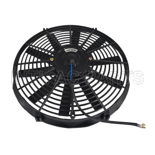 Car Ac Cooling Fan 14 inch 24V 80W squre frame with 10 straight blade