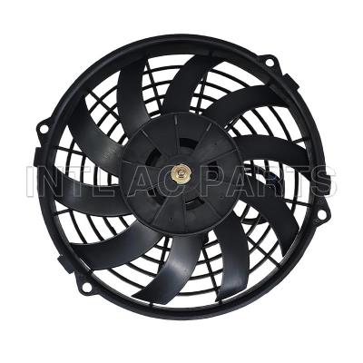 9 inch 12V 120W round frame with 10 crooked blade air conditioning electronic motor fan
