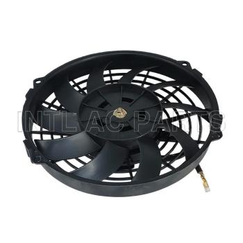 9 inch 12V 120W round frame with 10 crooked blade air conditioning electronic motor fan