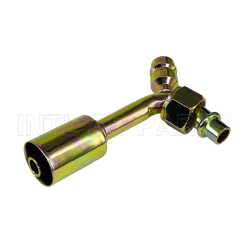 Hose Fitting #8 90° O-Ring Iron joint with iron jacket R134a high & low pressure valve