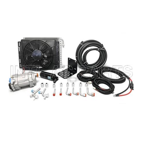 BEU-848 Short style warm and cold electric integrated unit (LHD O-RING) 12V Electric air conditioner evaporator assembly kit