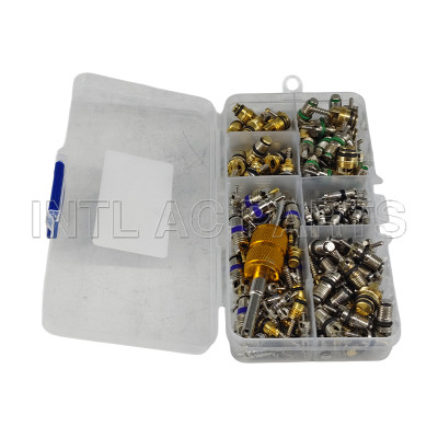 Universal Auto Repair Tool R134A/R12 Valve Core Kit (131pcs)