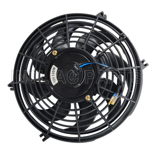 Electrical Cooling Fan 10 inch 12V 120W Round Frame with 8 Crooked Blade