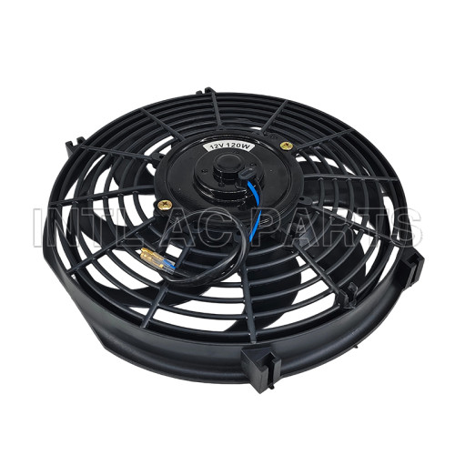 Electrical Cooling Fan 10 inch 12V 120W Round Frame with 8 Crooked Blade