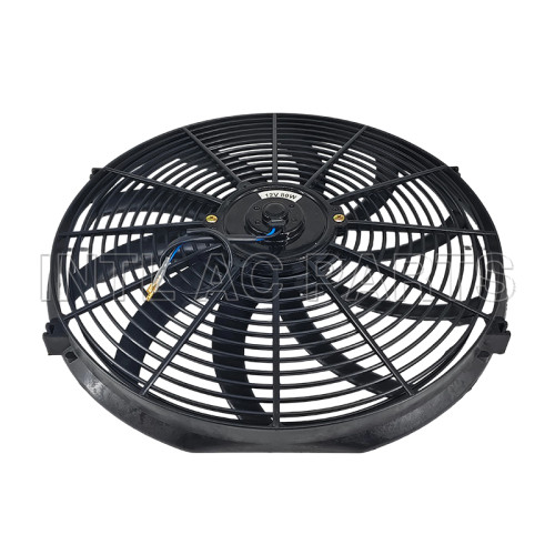 Air Conditioner Fan 16 inch 12V 80W Round Frame with 10 Crooked Blade