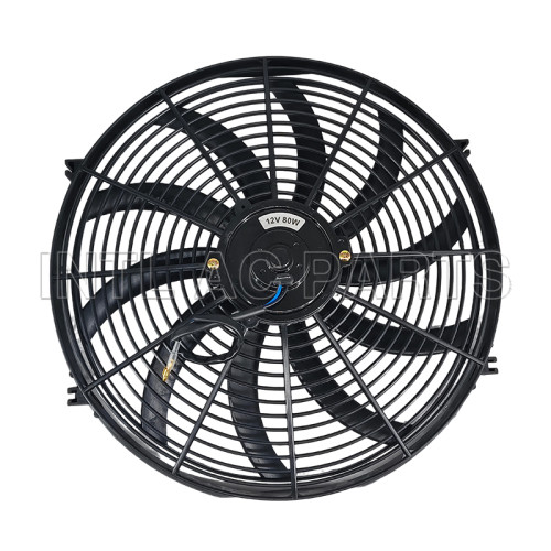 Air Conditioner Fan 16 inch 12V 80W Round Frame with 10 Crooked Blade