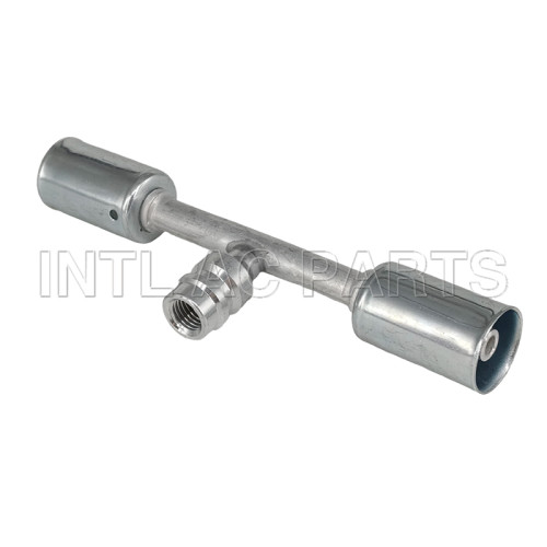 Auto Air Conditioning Hose Fitting #6 with Iron Jacket R134a High & Low pressure Valve