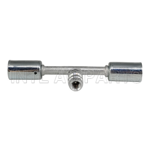 Auto Air Conditioning Hose Fitting #6 with Iron Jacket R134a High & Low pressure Valve