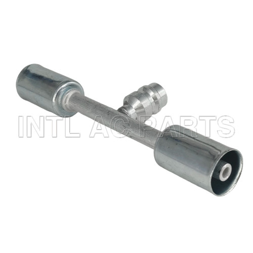 Auto Air Conditioning Hose Fitting #6 with Iron Jacket R134a High & Low pressure Valve