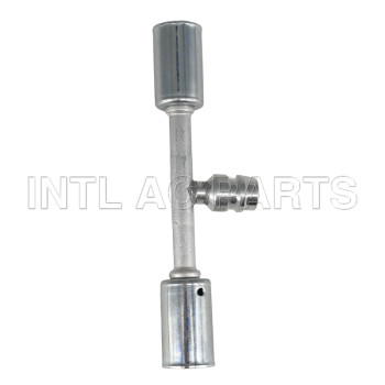 Auto Air Conditioning Hose Fitting #6 with Iron Jacket R134a High & Low pressure Valve
