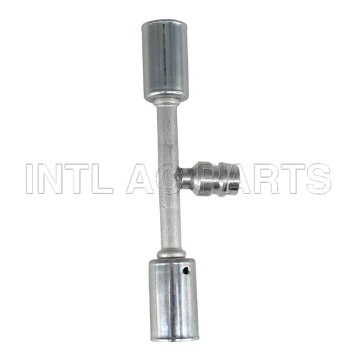 Auto Air Conditioning Hose Fitting #6 with Iron Jacket R134a High & Low pressure Valve