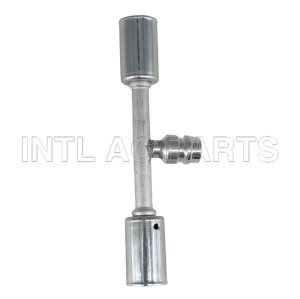 Auto Air Conditioning Hose Fitting #6 with Iron Jacket R134a High & Low pressure Valve