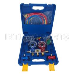 R1234YF Plastic Boxed Watch Set Deluxe Edition (WITH QUICK CUOPLER R134A with 1.5m tube, valve core and coolant tool)