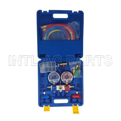 R1234YF Plastic Boxed Watch Set Deluxe Edition (WITH QUICK CUOPLER R134A with 1.5m tube, valve core and coolant tool)