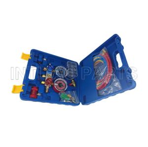 R1234YF Plastic Boxed Watch Set Deluxe Edition (WITH QUICK CUOPLER R134A with 1.5m tube, valve core and coolant tool)