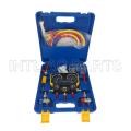 R12 R134A Plastic Boxed Watch Set Deluxe Edition (WITH QUICK CUOPLER R134A with 1.5m tube, 3000PSI ,thermometer, valve core and coolant tool)