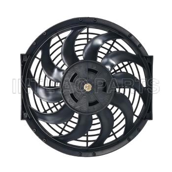 12 inch 12V 120W squre frame with 10 crooked blade auto air conditioner fan cooling fan