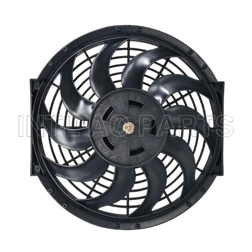 12 inch 12V 120W squre frame with 10 crooked blade auto air conditioner fan cooling fan