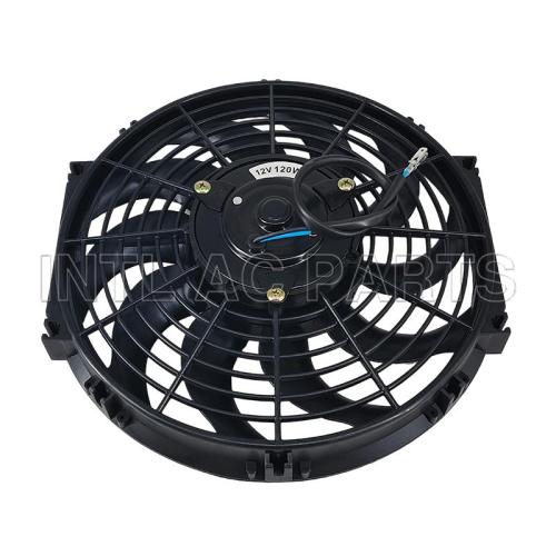 12 inch 12V 120W squre frame with 10 crooked blade auto air conditioner fan cooling fan