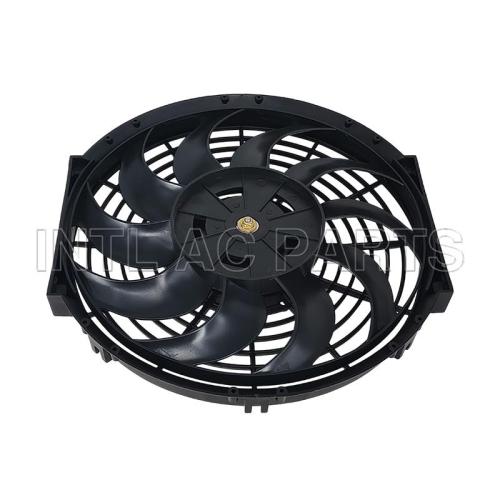 12 inch 12V 120W squre frame with 10 crooked blade auto air conditioner fan cooling fan