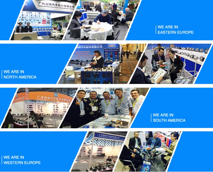 Trade exhibition booths in Eastern Europe, North America, South America and Western Europe