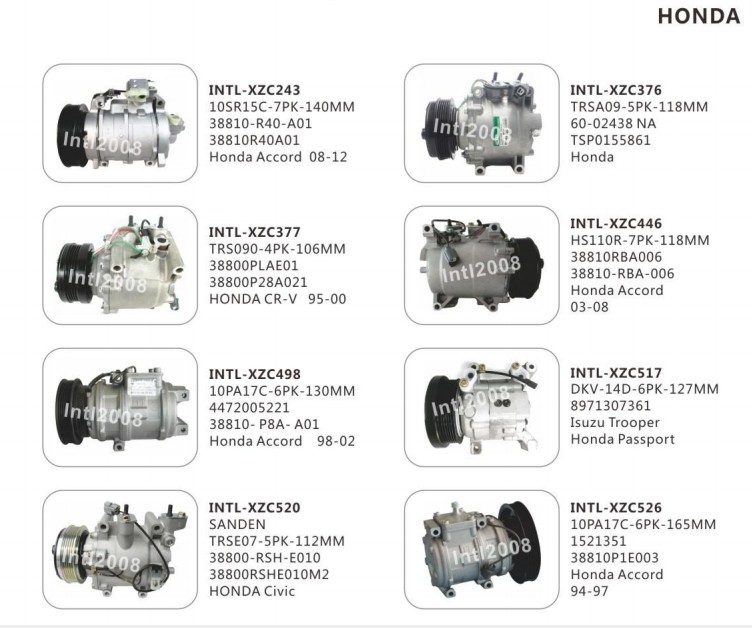 Sanden TRSE07 3426 3431 3442 a/c air compressor for Honda Jazz / Fit /city 1.5i 2009-2013 38810RLC014 38810PWJZ11 38810RB0006