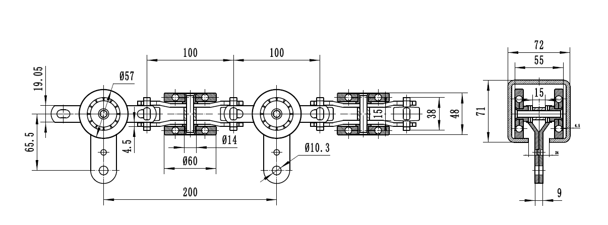 enclosed track chain