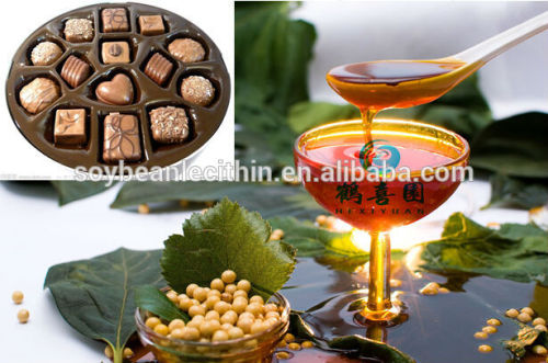 Écrus lécithine de soja appliquée dans le chocolat et boulangerie alimentaire