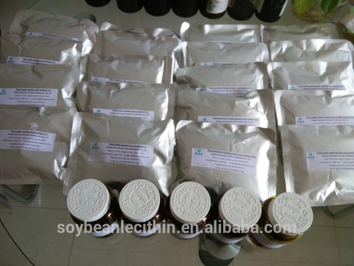 health supplement powder and liquid soya lecithin food additive in chocolate