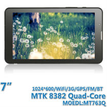 MT763Q-3G 7 inch Android dual sim dual standby Quad-Core tablet MTK8382