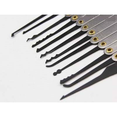 China suppliers best quality 12pcs Stainless Steel Hook Lock Pick Set convenient toos to open locks