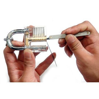 Hot selling Cutaway Inside View Padlock Lock For Locksmith Practice transparent practice lock with Crochet HS020159