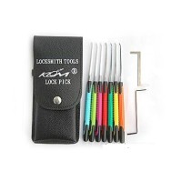 KLOM Superhard Colorful Lock Pick set with Leather Case for Locksmith Tools