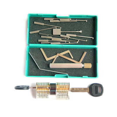 high quality transparent practice lock kaba lock picks tools set