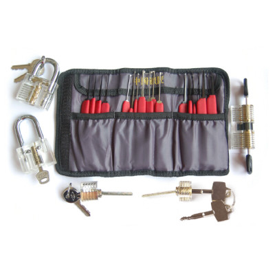 high quality transparent practice lock set locksmith tools lock picks set
