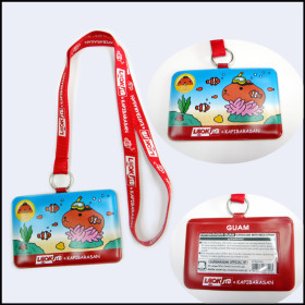 PVC card holder lanyards for children's  promotional gift