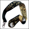Gold color woven logo polyester lanyards for business